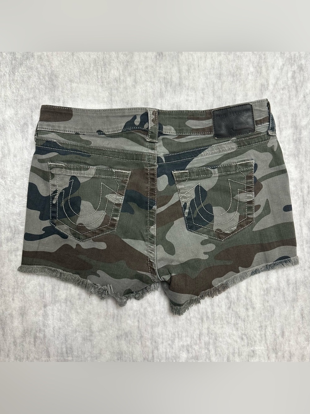 True Religion Keira MR Camo Jean Shorts